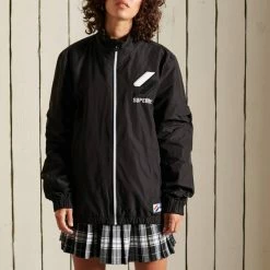 Superdry Black Oversized Track Cagoule