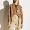Vince Tan Leather Boxy Jacket -JacketsSale Sales 18160168 1