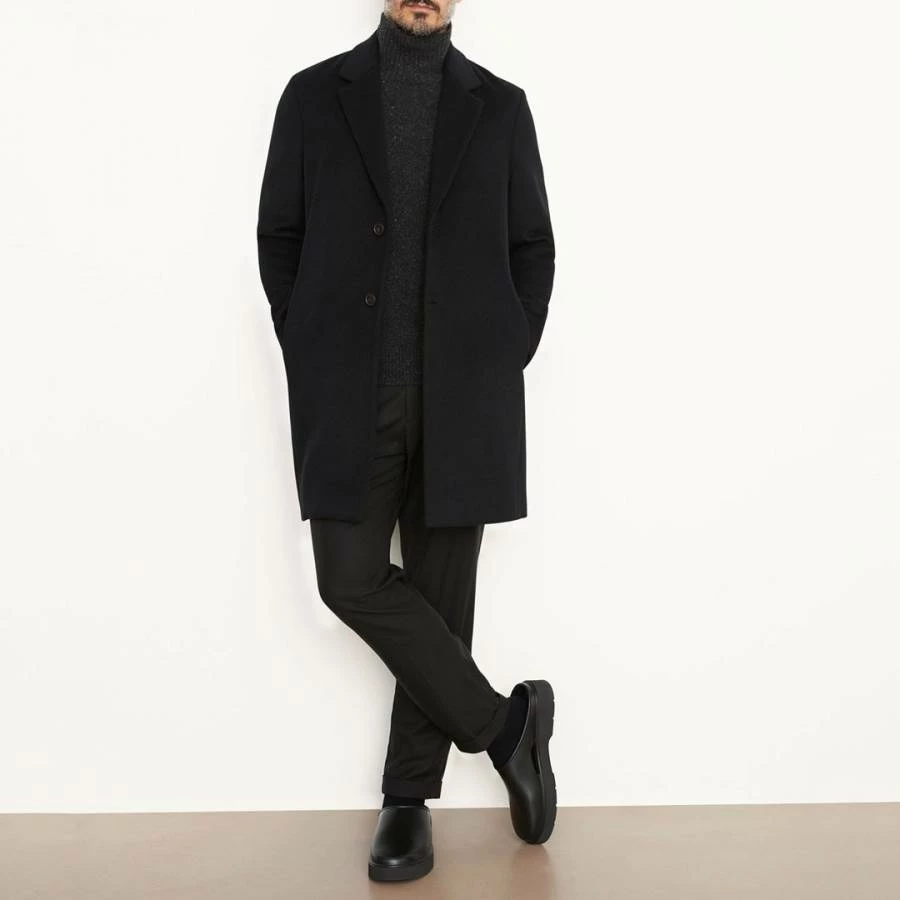 Vince Navy Classic Wool Blend Coat 6 Vince Navy Classic Wool Blend Coat - Image 4