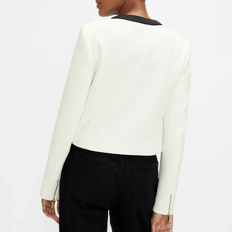 Ted Baker White Ellfa Monochrome Textured Cropped Jacket 4 Ted Baker White Ellfa Monochrome Textured Cropped Jacket - Image 2