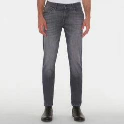 7 For All Mankind Washed Black Ronnie Tapered Stretch Jeans