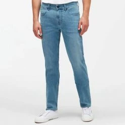 7 For All Mankind Pale Blue Slimmy Straight Leg Stretch Jeans