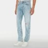 7 For All Mankind Light Blue Slimmy Distressed Tapered Stretch Jeans -JacketsSale Sales 18185207 1