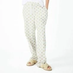 Hush Ecru Star Joy Flannel Cotton Blend Pyjama Trousers