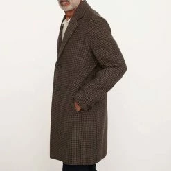 Vince Brown Houndstooth Wool Blend Coat 8 Vince Brown Houndstooth Wool Blend Coat -JacketsSale Sales 18191450 3