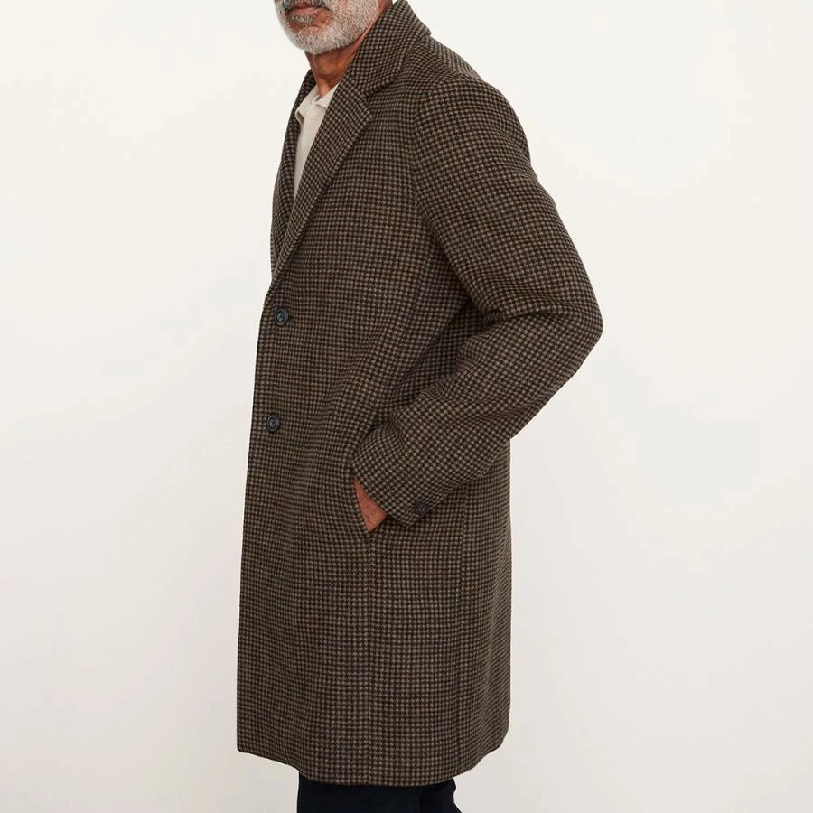Vince Brown Houndstooth Wool Blend Coat 5 Vince Brown Houndstooth Wool Blend Coat - Image 3