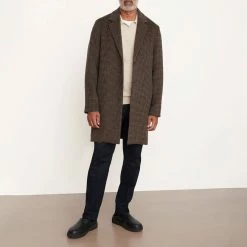 Vince Brown Houndstooth Wool Blend Coat 9 Vince Brown Houndstooth Wool Blend Coat -JacketsSale Sales 18191450 4