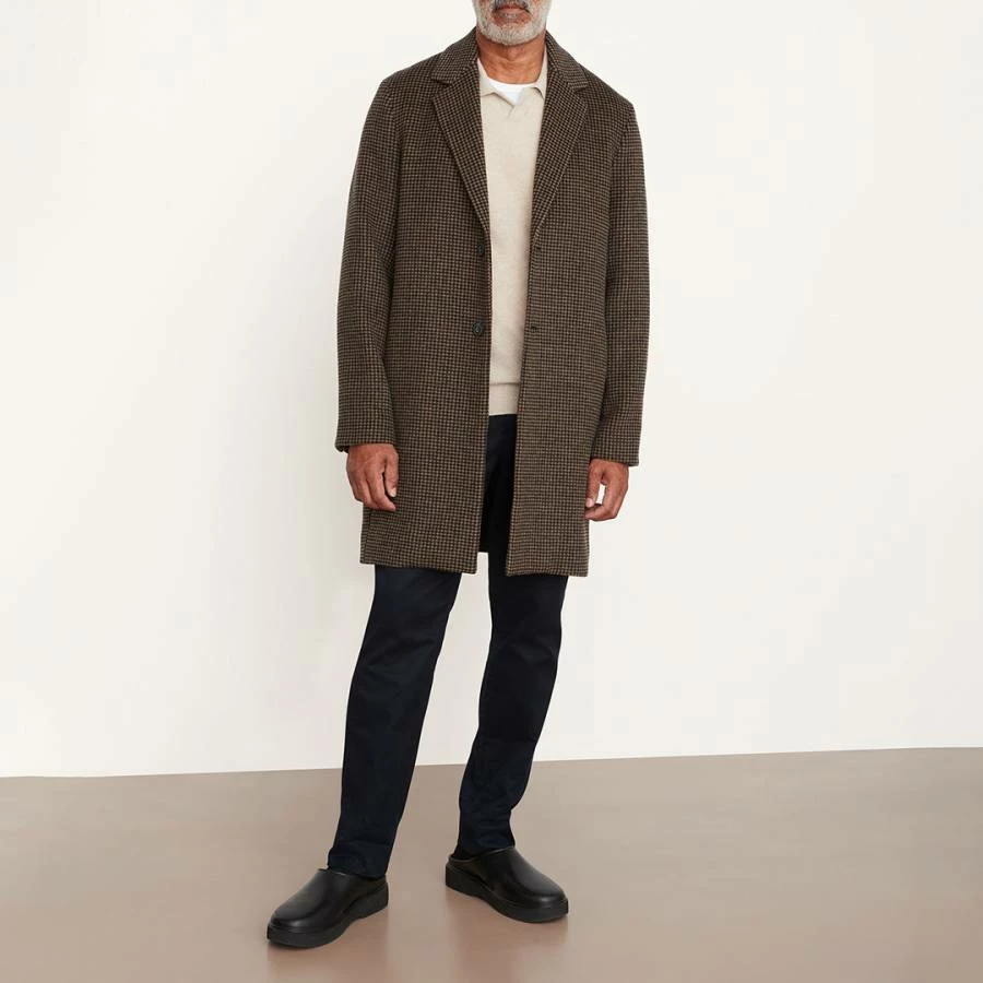 Vince Brown Houndstooth Wool Blend Coat 6 Vince Brown Houndstooth Wool Blend Coat - Image 4