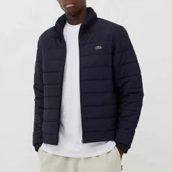 Lacoste Navy Quilted Puffer Jacket