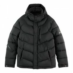 Scotch & Soda Black Hooded Puffer Jacket