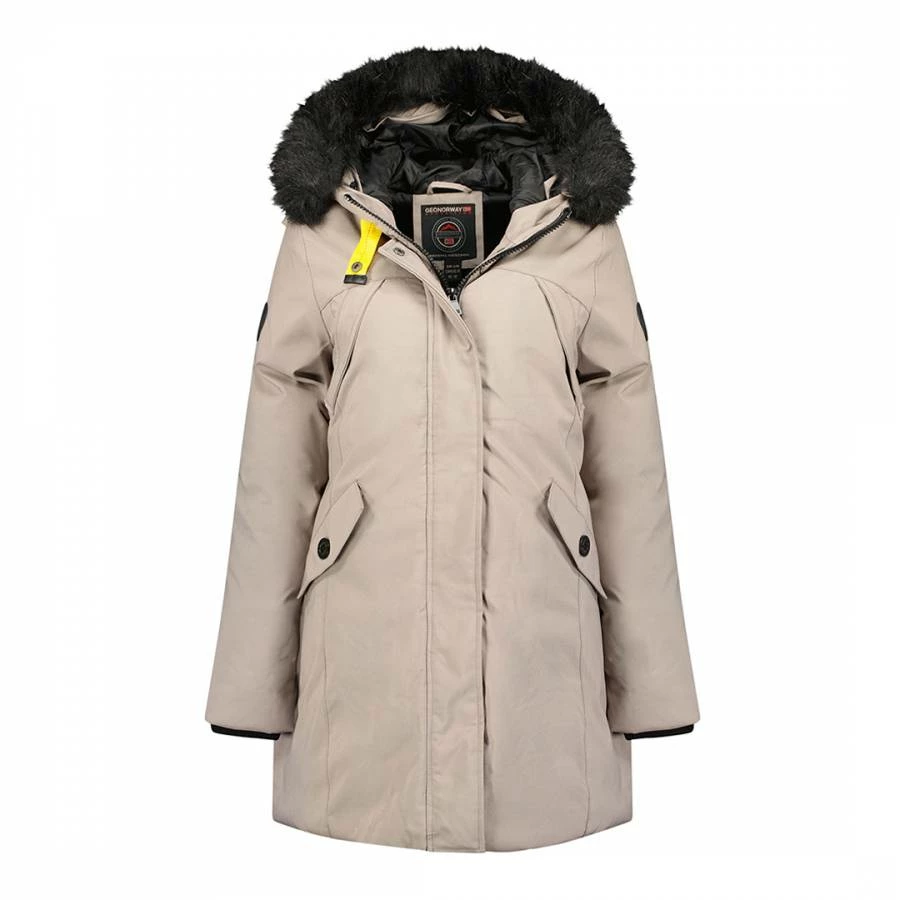 GEOGRAPHICAL NORWAY Beige Padded Long Jacket 3 GEOGRAPHICAL NORWAY Beige Padded Long Jacket
