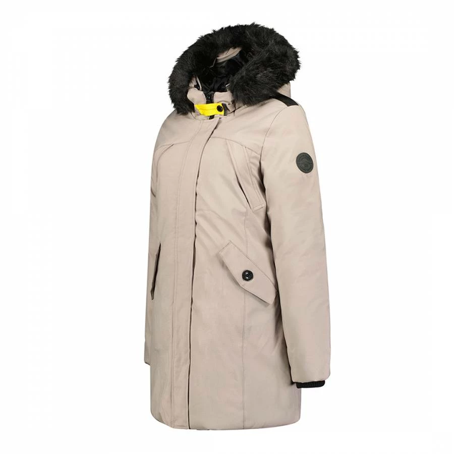 GEOGRAPHICAL NORWAY Beige Padded Long Jacket 5 GEOGRAPHICAL NORWAY Beige Padded Long Jacket - Image 3