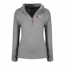 GEOGRAPHICAL NORWAY Light Grey 1/4 Zip Sweatshirt