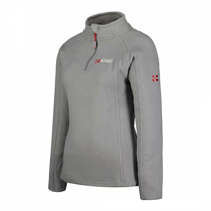 GEOGRAPHICAL NORWAY Light Grey 1/4 Zip Sweatshirt 5 GEOGRAPHICAL NORWAY Light Grey 1/4 Zip Sweatshirt - Image 3