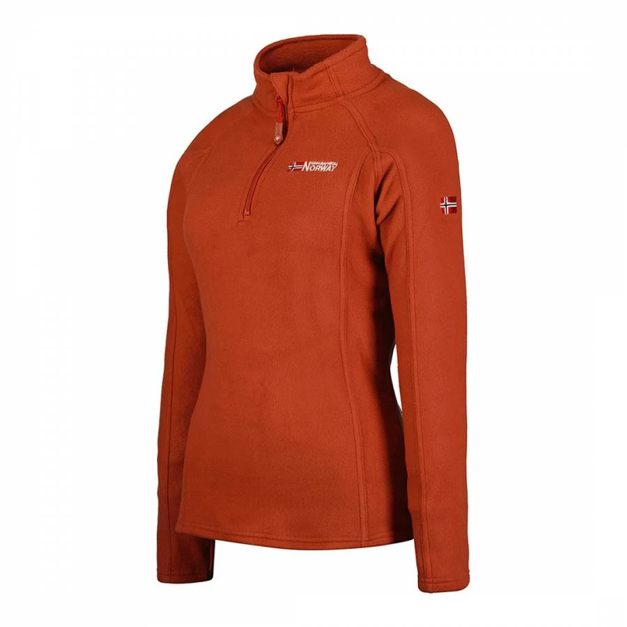 GEOGRAPHICAL NORWAY Orange 1/4 Zip Sweatshirt 5 GEOGRAPHICAL NORWAY Orange 1/4 Zip Sweatshirt - Image 3