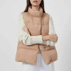 Great Plains Camel High Neck Puffer Gilet