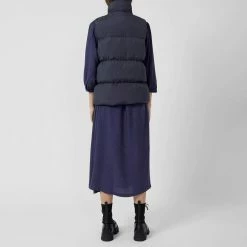 Great Plains Navy High Neck Puffer Gilet -JacketsSale Sales 18209709 3