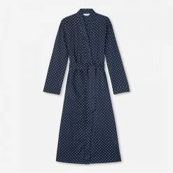 Derek Rose Navy Plaza 60 Long Robe