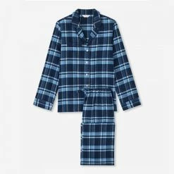 Derek Rose Navy Kelburn 22 Pyjama Set Web