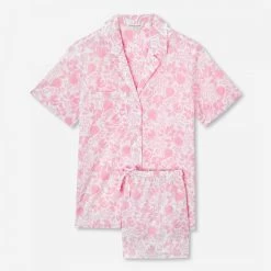 Derek Rose Pink Nelson 89 Shortie Pyjama Set