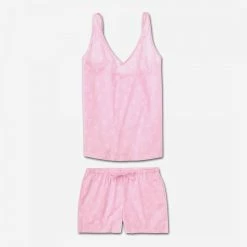 Derek Rose Pink Nelson Shortie Pj Set