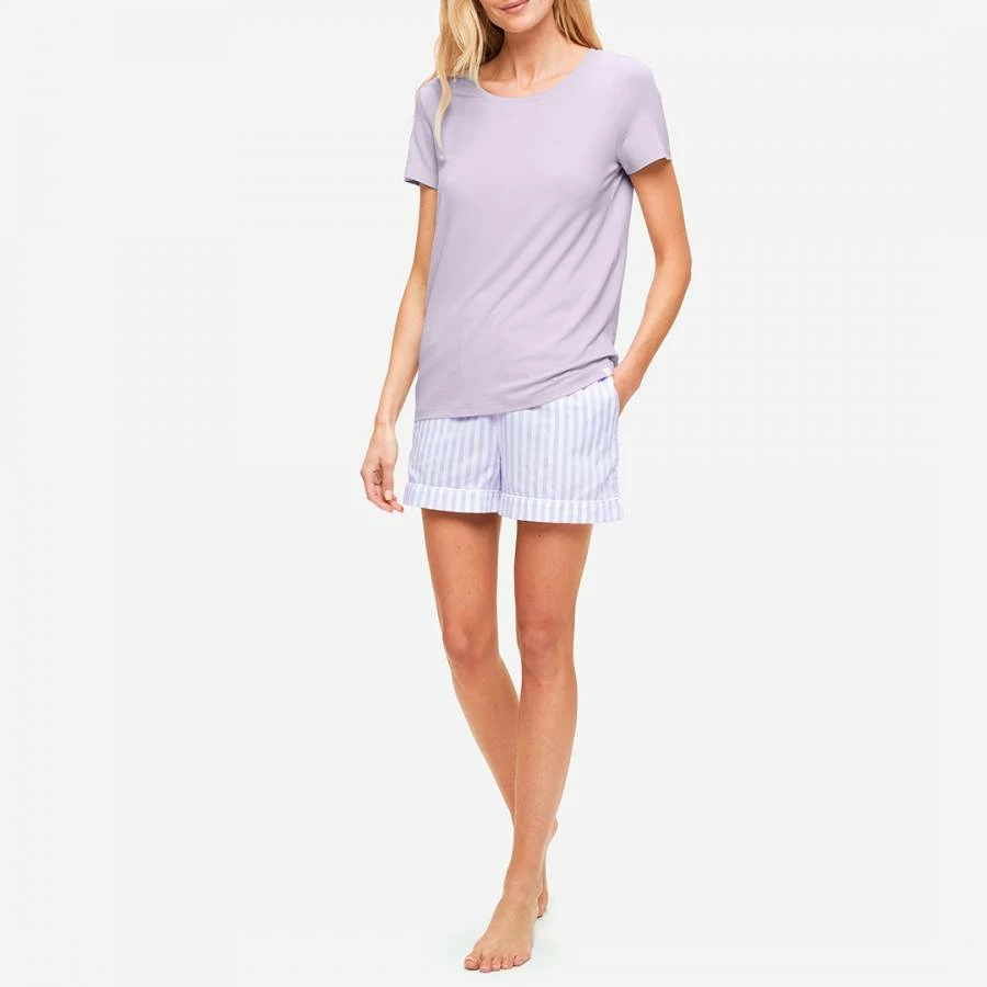 Derek Rose Lilac Capri Lounge Shorts 4 Derek Rose Lilac Capri Lounge Shorts - Image 2