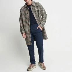 Harry Brown Brown Check Wool Blend Mac