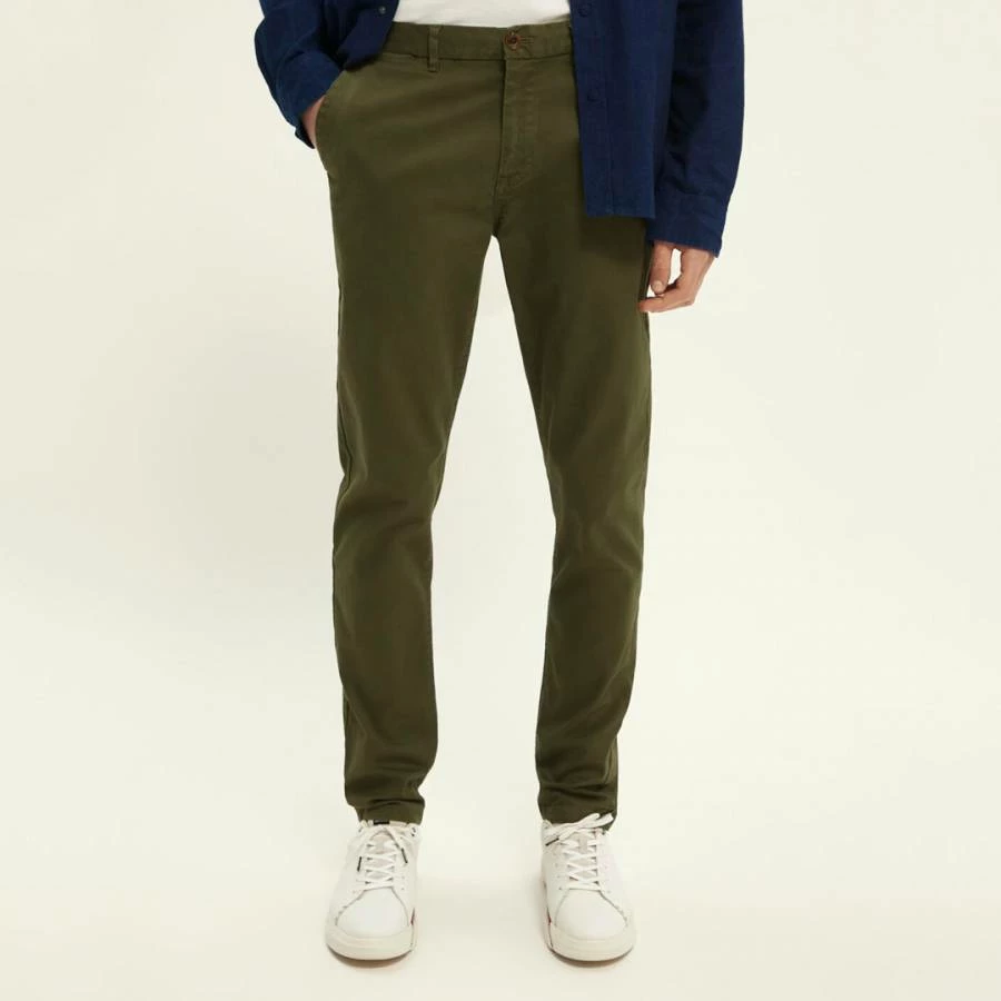 Scotch & Soda Green Stretch Slim Fit Cotton Chinos 3 Scotch & Soda Green Stretch Slim Fit Cotton Chinos