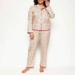 Cyberjammies Cream Naomi Geometric Print Pyjama Top