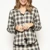 Cyberjammies Cream Beth Heart Dobby Check Pyjama Top -JacketsSale Sales 18252709 1