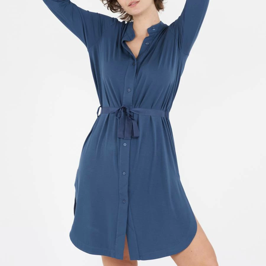 MAISON LEJABY Blue Stone Cosiness Liquette Nightwear 3 MAISON LEJABY Blue Stone Cosiness Liquette Nightwear
