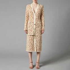 Temperley London Cream Multi Joanie Knit Jacket