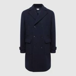 Reiss Navy Fall Wool Blend Longline Coat 9 Reiss Navy Fall Wool Blend Longline Coat -JacketsSale Sales 18264441 4
