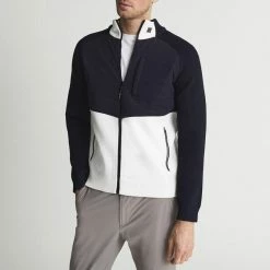 Reiss Navy Sprinter Colourblock Zip Jacket