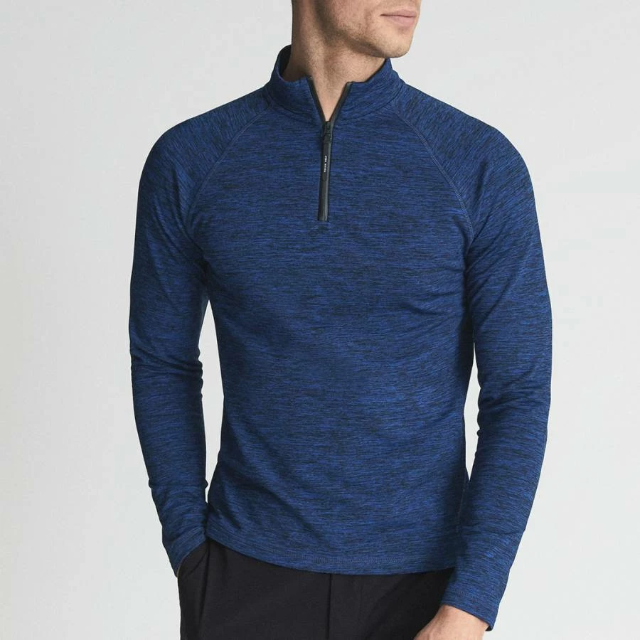 Reiss Blue Bennet Half Zip Funnel Neck Jumper 3 Reiss Blue Bennet Half Zip Funnel Neck Jumper