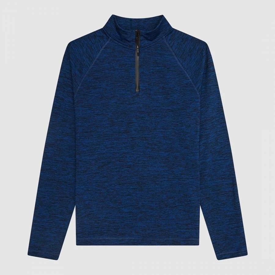 Reiss Blue Bennet Half Zip Funnel Neck Jumper 6 Reiss Blue Bennet Half Zip Funnel Neck Jumper - Image 4