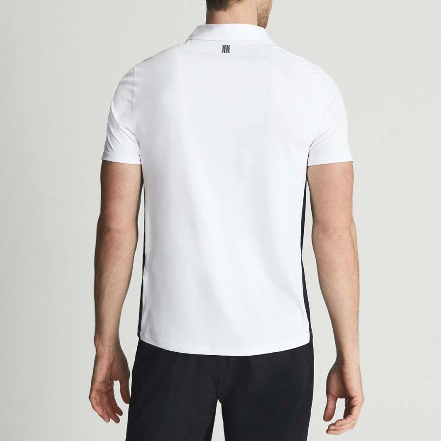 Reiss White Drake Half Zip Stripe Polo Shirt 3 Reiss White Drake Half Zip Stripe Polo Shirt - Image 2