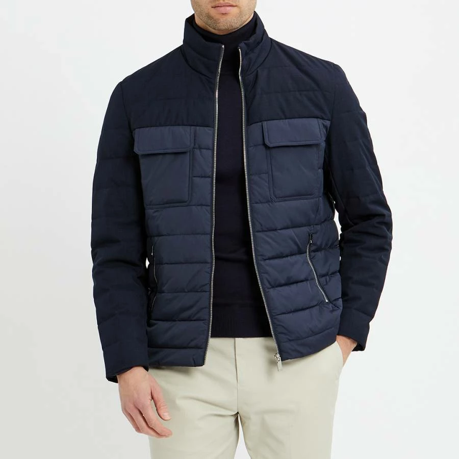Reiss Navy Grant Contrast Quilted Jacket 3 Reiss Navy Grant Contrast Quilted Jacket