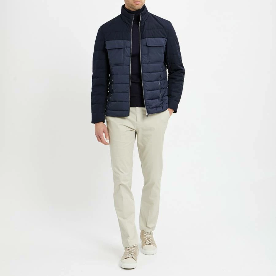 Reiss Navy Grant Contrast Quilted Jacket 5 Reiss Navy Grant Contrast Quilted Jacket - Image 3
