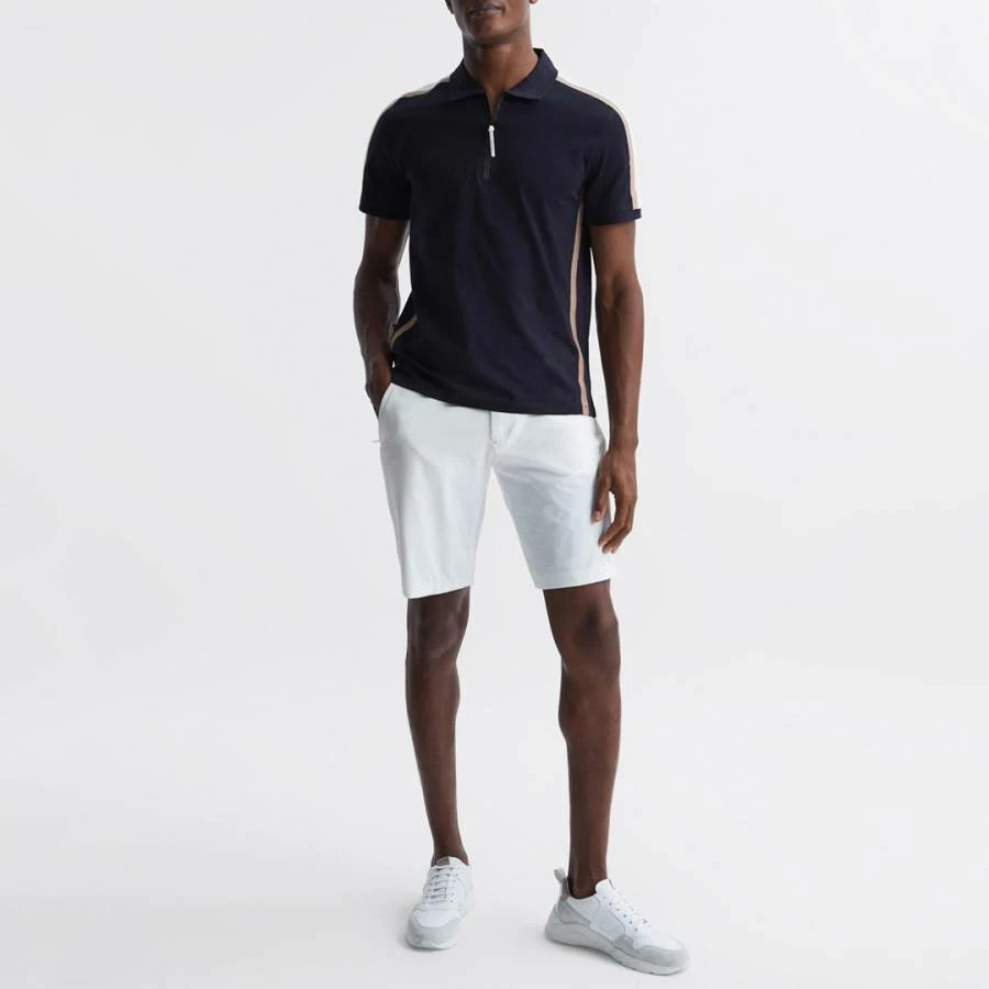Reiss Navy Jace Cotton Zip Polo Shirt 5 Reiss Navy Jace Cotton Zip Polo Shirt - Image 3