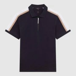Reiss Navy Jace Cotton Zip Polo Shirt 9 Reiss Navy Jace Cotton Zip Polo Shirt -JacketsSale Sales 18264835 4