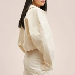 Mango Ecru Oversized Cotton Jacket -JacketsSale Sales 18265643 2