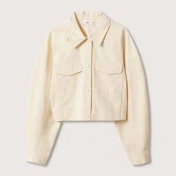 Mango Ecru Oversized Cotton Jacket -JacketsSale Sales 18265643 4