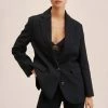 Mango Black Oversized Suit Jacket 2 Mango Black Oversized Suit Jacket -JacketsSale Sales 18266197 1