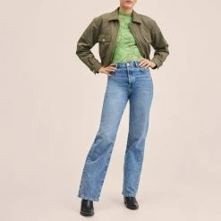 Mango Khaki Cropped Jacket -JacketsSale Sales 18266962 3