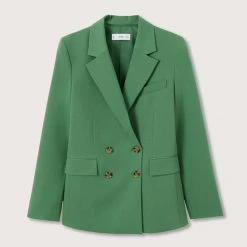 Mango Green Double-Breasted Blazer 7 Mango Green Double-Breasted Blazer -JacketsSale Sales 18266998 3