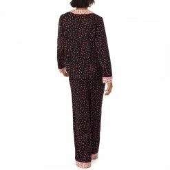 DKNY Black Hearts Love Satin Notch Collar Pajama Set 9 DKNY Black Hearts Love Satin Notch Collar Pajama Set -JacketsSale Sales 18274609 4