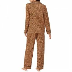 DKNY Brown Animal Print Festive Favourites Notch Collar Pyjama Set -JacketsSale Sales 18274902 4