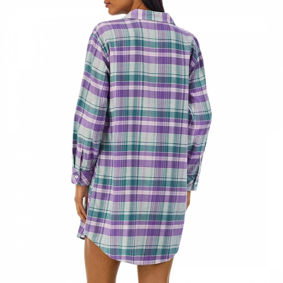 Lauren Ralph Lauren Purple Brushed Twill Check Sleepshirt 4 Lauren Ralph Lauren Purple Brushed Twill Check Sleepshirt - Image 2