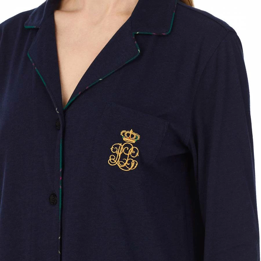 Lauren Ralph Lauren Navy Classic Knits Notch Collar Sleepshirt 5 Lauren Ralph Lauren Navy Classic Knits Notch Collar Sleepshirt - Image 3